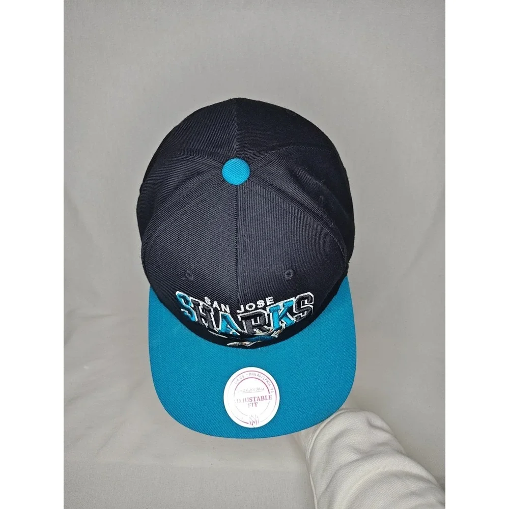 Mitchell & Ness San Jose Sharks Teal Black Snapback Hat‎ NHL Hockey July 2012